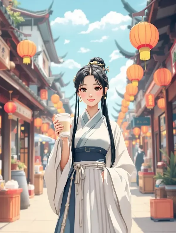 穿越之我在古代卖奶茶 搞笑动漫封面